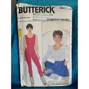 Butterick Sewing pattern 4819 Leotard, leg warmer wrap skirt